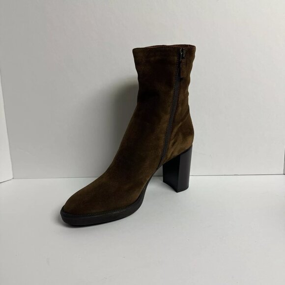 Aquatalia Womens Isla Suede Bootie Chestnut Size 10.5 M - Picture 2 of 6